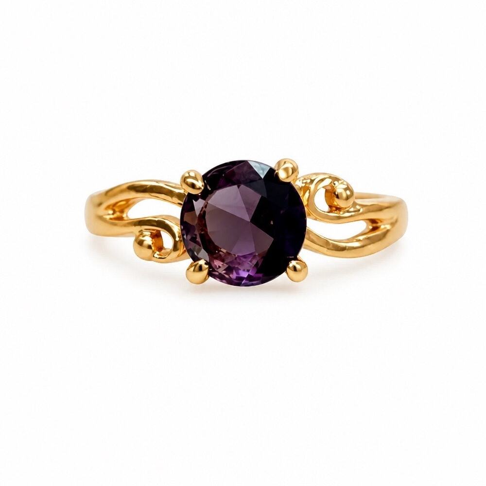 The "Imperial Violet" Amethyst Solitaire Ring - Sz 7.5